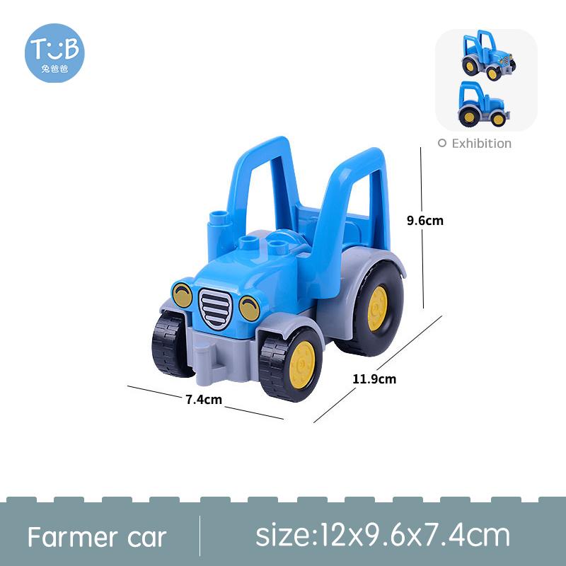 Большой размер Строительные блоки Спортивная машина Автобус Джип Грузовик Аксессуары Кирпичи Совместимые с Duplos Детские Сделай сам Детали Детские Игрушки Подарок