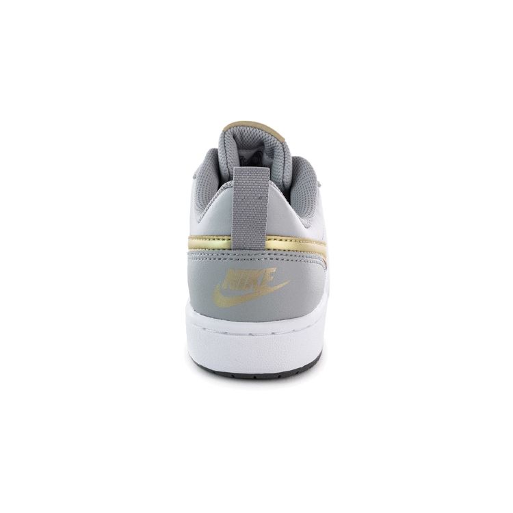 Nike Court Borough Low 2 Нескользящие Амортизирующие Прочные Кроссовки с Низким Верхом Женские Кроссовки Серо-Золотистые BQ5448-013