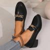 Fashion Female Shoes On Sale 2024 High Quality Slip On Women's Pumps Autumn Pointed Toe Chain Solid Dress Chunky Heels Plus Size Shoes