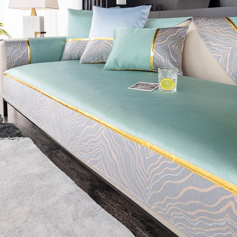 Летняя подушка для дивана из ледяного шелка, нескользящий коврик, подушка для сиденья, новый легкий роскошный простой кожаный чехол для дивана, тканевое полотенце