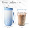 450ml Straw Coffee Cup Stainless Steel Thermos Mug Gradient Leak-Proof Thermos Bottle Portable Travel Vacuum Flask Insulated Cup