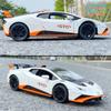 1:24-масштабная литая под давлением модель автомобиля из сплава для Lambo Huracan STO 2021, модель автомобиля с откатным механизмом, игрушечные автомобили со светом и звуком для коллекции для детей и взрослых