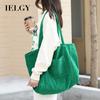 Korean Version Retro Corduroy Underarm Bag, Literary and Large-capacity Handbag