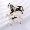 1Pc Horse Brooch Exquisite Alloy Gift Metal Brooch Simple Clothing Decoration Diamond
