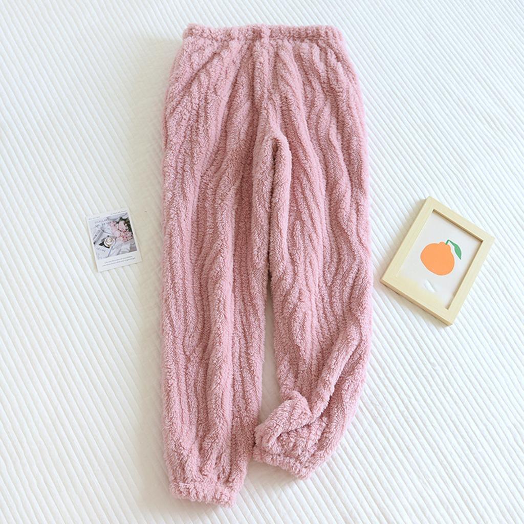 Женские термофлисовые карманы пижамные теплые повседневные брюки домашние пижамные штаны