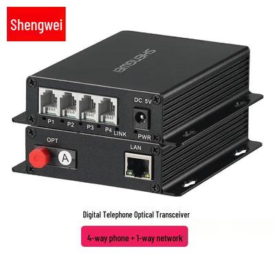 Shengwei 4-Тел 1-Сеть PCM Голосовой Оптоволоконный Трансивер