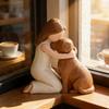 Girl Hugging Pet Dog Miniature Statue Decorative Resin Ornament Loss of Pet Sympathy Gift for Animal Pet Lover Present
