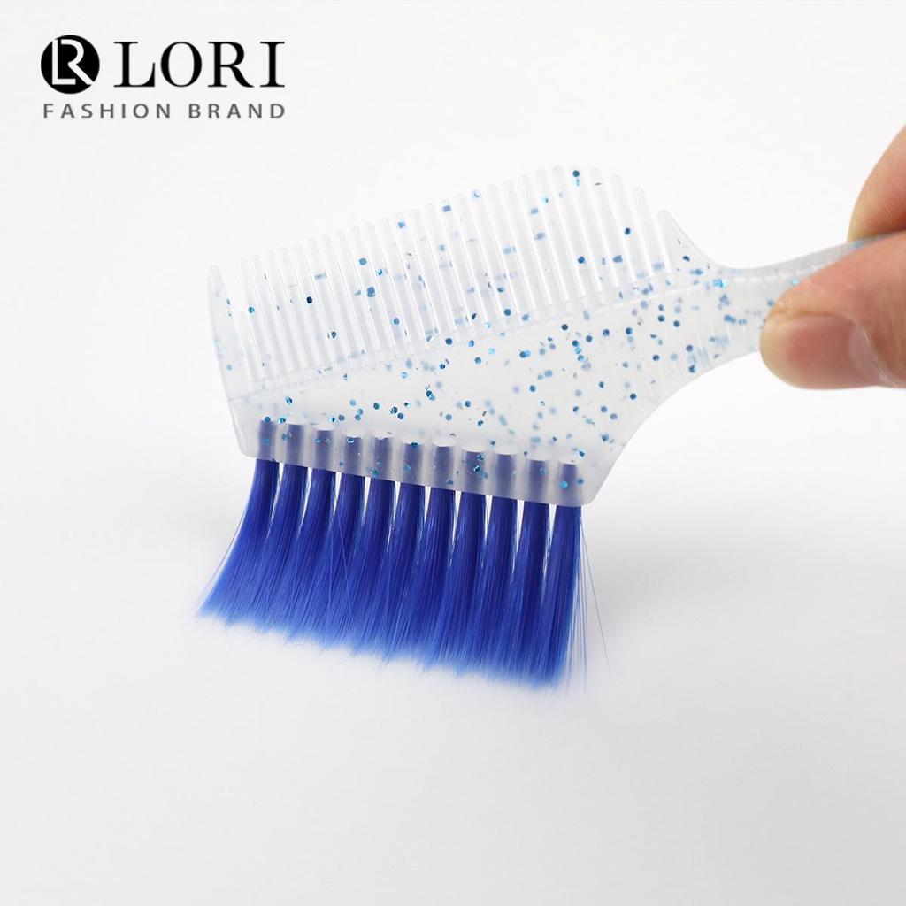 Прозрачная блестящая расческа для окрашивания волос с цветными щетинками для мелирования волос 