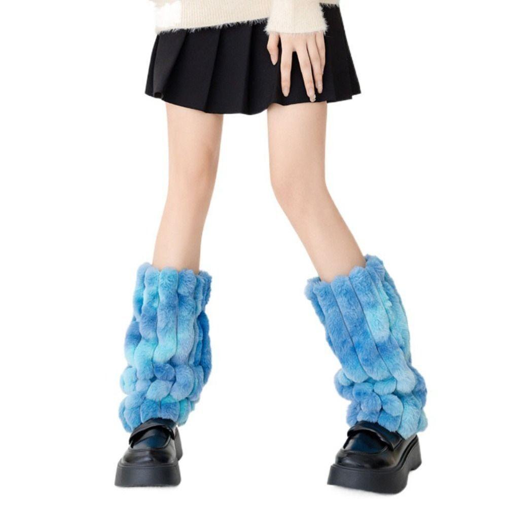 Colorful Plush Leg Warmer Sweet Cool Foot Cover New Calf Sleeves Girls