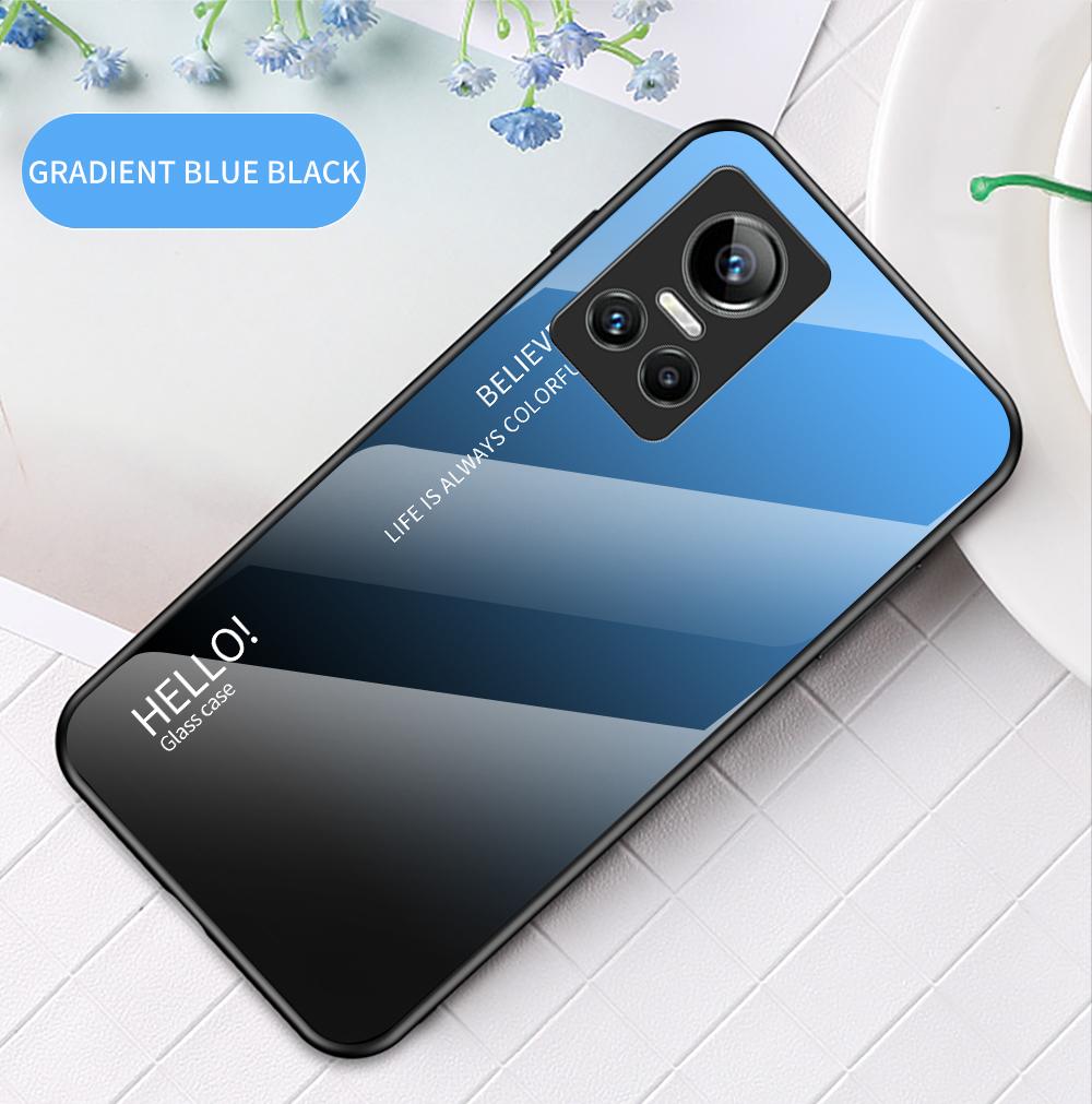 Для Realme 7 8 9 Pro + Narzo 30 50A 50i 50 Pro C11 C21 C15 GT Neo2 3 3T C31 4G 5G чехол с градиентом Aurora из закаленного стекла, мягкая рамка, задняя крышка, чехол для телефона