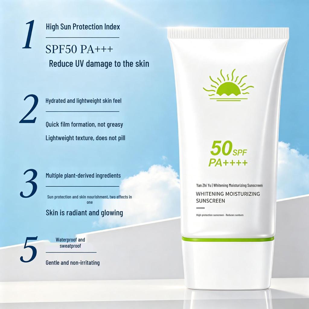 Солнцезащитный крем SPF50 для осветления и увлажнения: Легкая, освежающая, стойкая защита от солнца с восстанавливающим средством после загара.