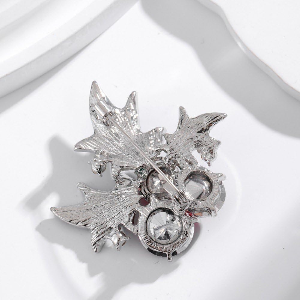 Crystal Christmas Brooch Vintage Flower Brooches Luxury Simple Elegant Brooch Backpack Cap Lapel Badge Pin for Women Girls