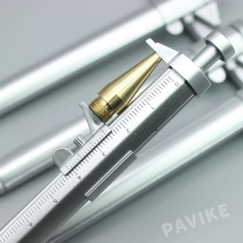 PAVIKE Штангенциркуль-ручка (Набор из 2) с шариковой ручкой и многофункциональной измерительной линейкой, 1,0 мм цифровой штангенциркуль, студенческие канцелярские товары, мульти