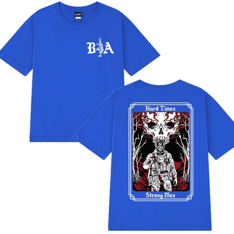 Hard Times 2025 Brothers In Arms Double Sided Printed T Shirts Men Women Harajuku Streetwear Unisex Cotton Short Sleeve T-shirt