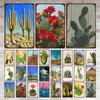 Vintage Floral Metal Plaque  Green Plants  Cactus Tin Sign  Wall Decoration for Garden Kitchen Living Room  Iron Painting Home D