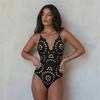 Navy Black Laser Cutting Flower Hollow One Piece Swimsuit and Skirt  Women Swimwear Skirt Bathing Suit Girls Summer Beachwear Dress