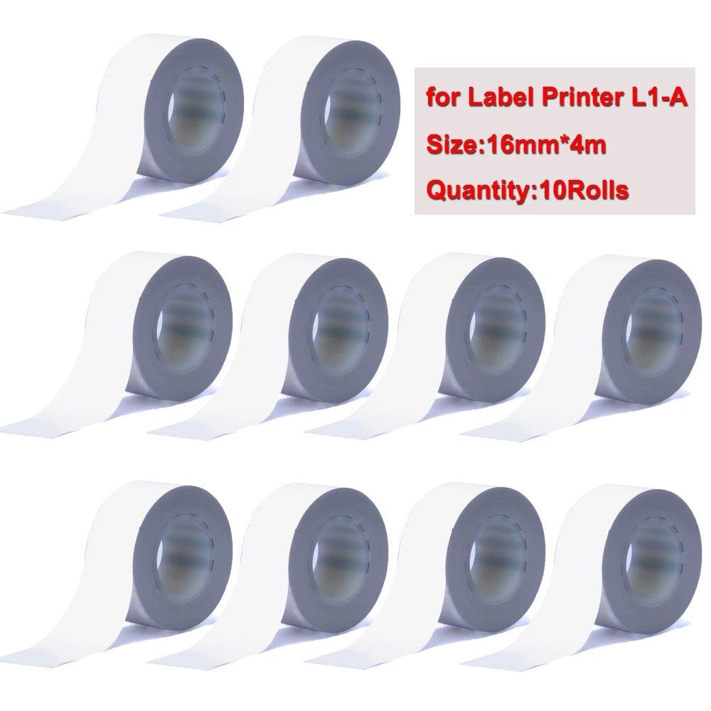 10 рулонов, 16 мм * 4 м, этикеточная лента для термопринтера MakeID L1 Bluetooth, L1-A Pocket Maker, бесчернильная печать, наклейка «сделай сам» для дома