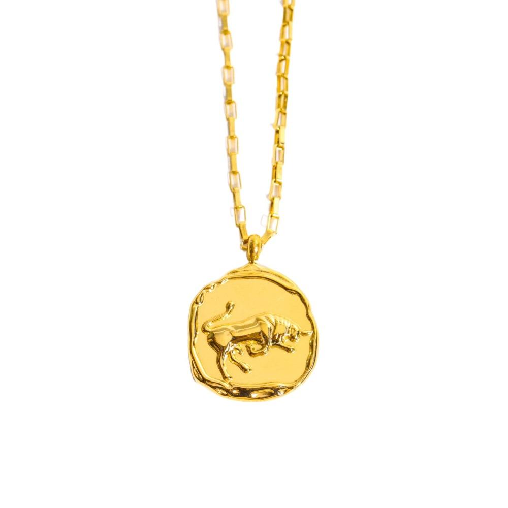 Pendant 12 Constellation Necklace Neck Jewelry Vintage Golden Necklace  Vacation