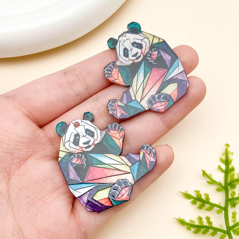 Мультяшная мозаика с животными, акриловый пазл-подвеска для изготовления украшений своими руками