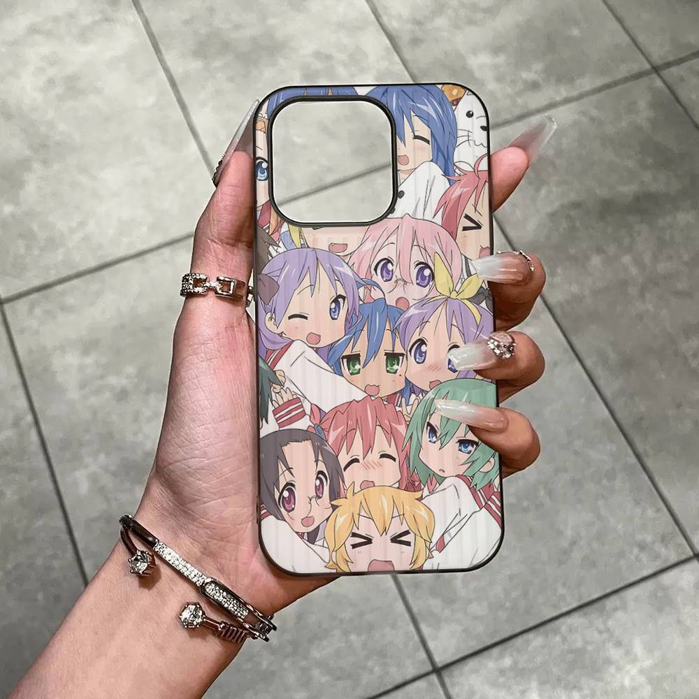 Чехол для телефона с аниме-девушкой Lucky Star для iPhone 16 15 17 Pro 11 12 13 14 Pro Max Plus Мягкий силиконовый чехол-оболочка с волнистым узором