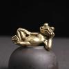Retro Brass Lying Thinking Frog Statue Figurines Desktop Ornaments Crafts Home Decoration Accessories Copper Animal Toys Gifts