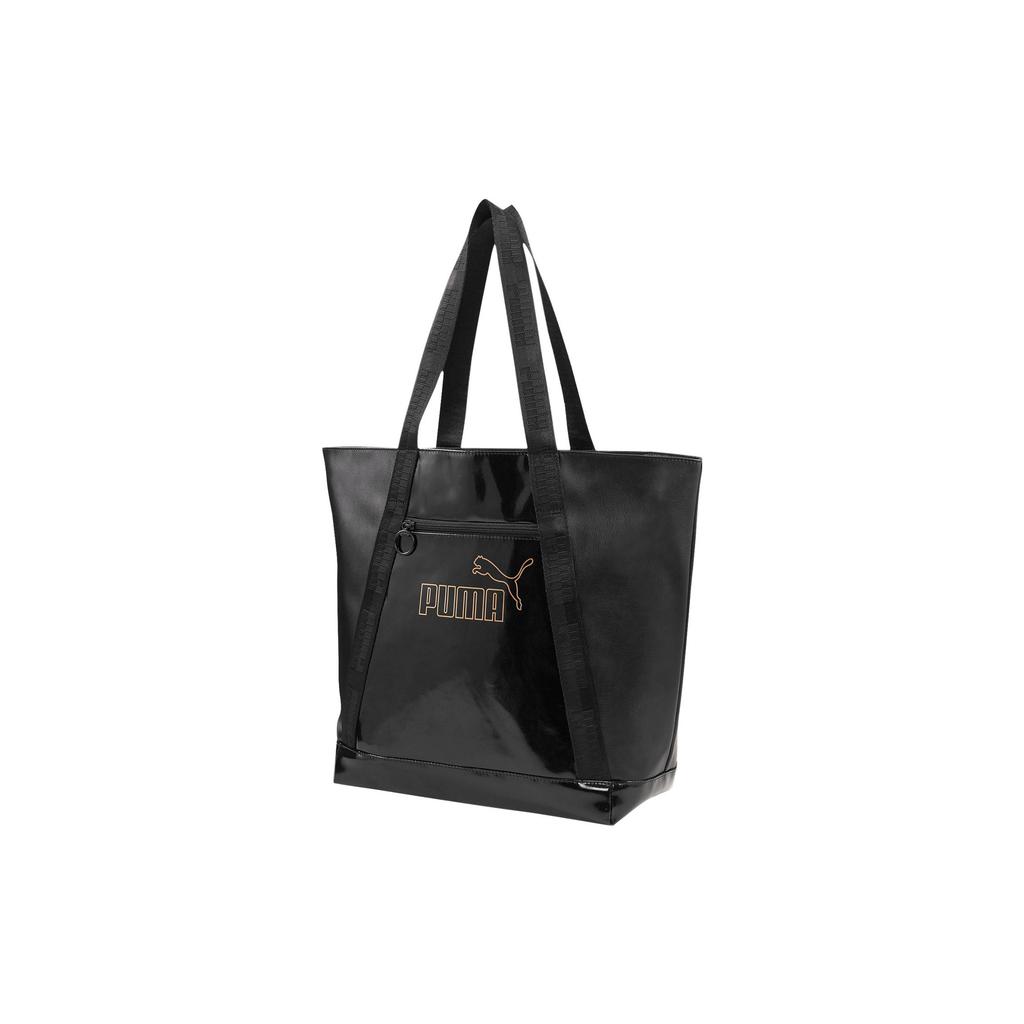 New PUMA Artificial Leather Tote Bag, Shopping Bag, Shoulder Bag, Handbag Regular Women's Black Gold 078709-01
