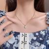 Crystal Pendant Girls Women Fashion Jewelry Zircon Clavicle Chain Titanium Steel M Letter Necklace