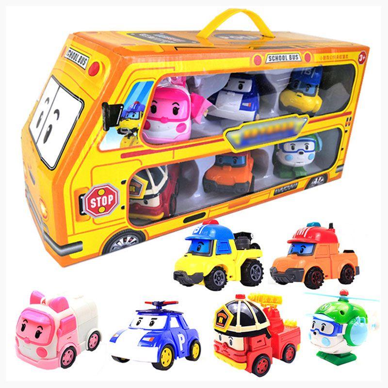 Высококачественный Робокар Поли Рой Эмбер Трансформеры Робот Фигурки Действия Машина Автобус Набор