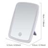 LED Makeup Mini Mirror with Stand Desktop Folding Compact White Square Travel Makeup Mirror with Light Dry Battery and USB Plug