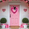 Yousheng Valentine's Day Heart Garland Door Banner Festive Party Decor for Wall Window Plastic Indoor Outdoor Decoration for Romantic Celebration