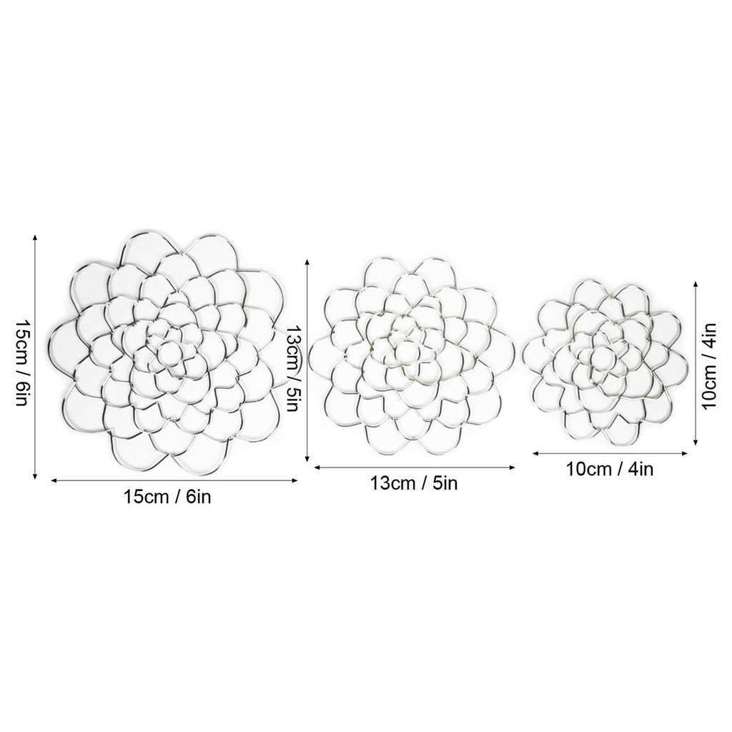 3 Pack Creative Flower Inserters Flower Grid Metal Accessories Flower Trellis Twisted Stem Holder for Special Occasions