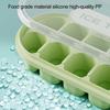 Silicone Ice Cube Mold with Airtight Lid, 12-Grid Green