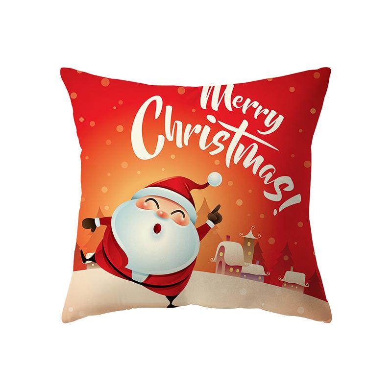 С Рождеством Санта-Клаус с принтом наволочка для дома, гостиной, украшения дивана, квадратная полиэстеровая подушка, наволочка