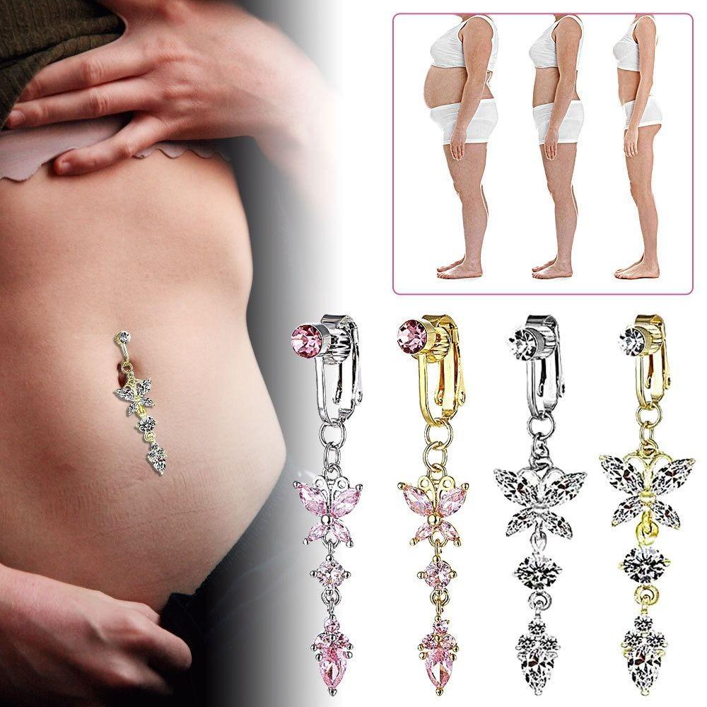 Electroplate Belly Button Cartilage Clip Body Jewelry Fake Belly Piercing Clip Women Belly Ring