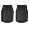 FH Group Group Solid Black PU Leather Front Floor Mats with Deep Rim Universal Fit for and Trucks Imported from (FH International) Design, Sedans,