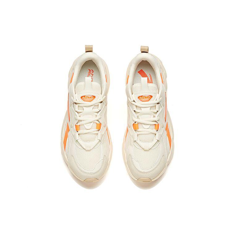 Anta Удобные ретро повседневные увеличивающие рост амортизирующие нескользящие износостойкие низкие кроссовки для бега мужские светло-коричневые 912045580-1