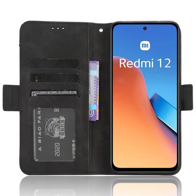 Для Xiaomi Redmi 12 4G/12 5G (Глобальный)/Note 12R 5G/Poco M6 Pro 5G Чехол-кошелек из ПУ кожи с несколькими отделениями для карт и откидной подставкой