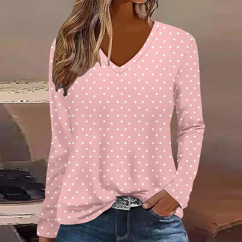 Summer New Fashion 2025 Women’s Casual  Long Sleeve Printed T-shirt