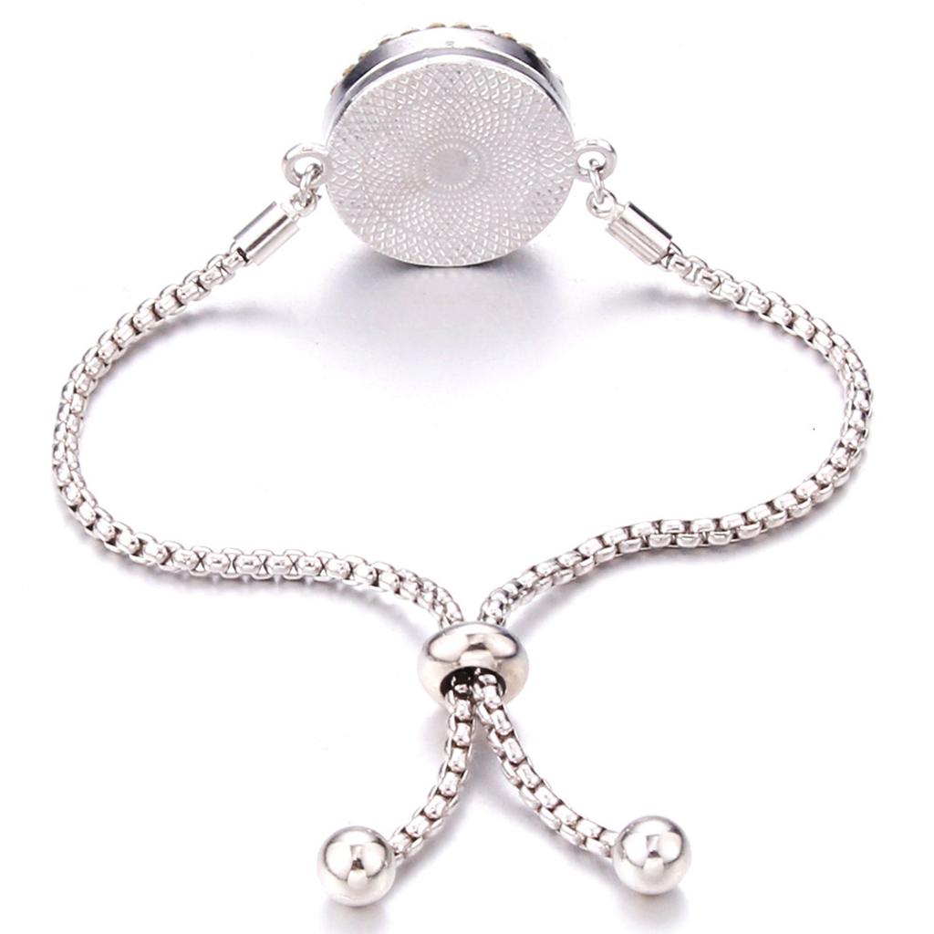 Браслет с полой банкой из титановой стали с бриллиантами, дерево жизни, регулируемый размер для духов