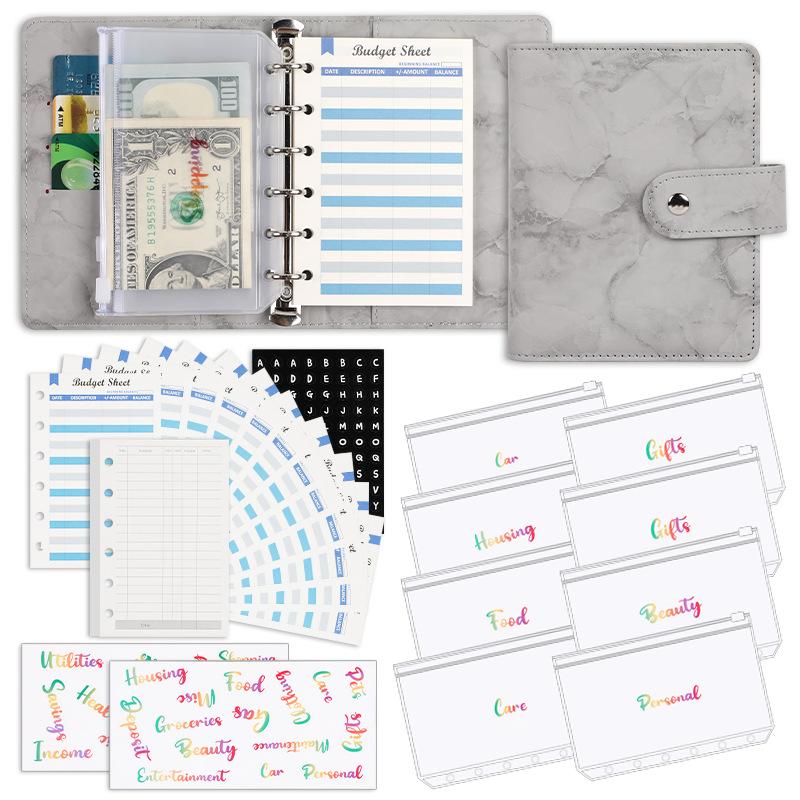 Custom A7 Holographic Budget Binder Planner Cash Stuffing Binder with Envelopes Day Planner Cover Binder Notebook