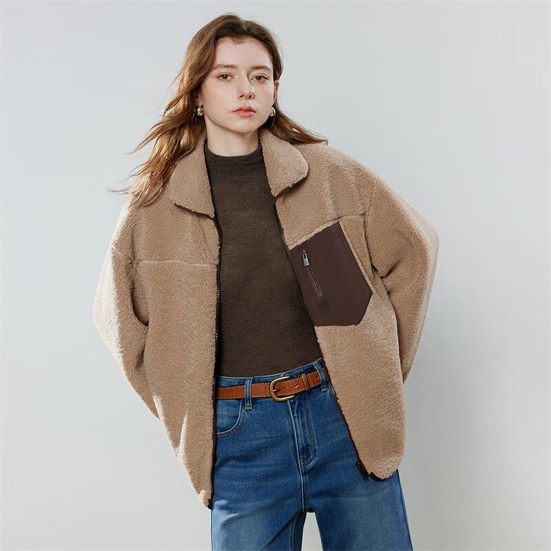 Chuyu Women's Reversible Cartoon Embroidered Plush Jacket