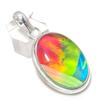 Natural Dichroic Glass Gemstone 925 Sterling Silver Jewelry Pendant 2.17" Z5u05