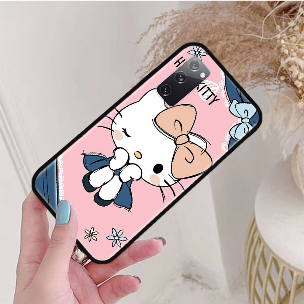Черный чехол для OPPO Reno 8 6 5 4 Pro Plus Find X3 A17 A3 A31 A38 A40 A53 A54 A55 A74 A76 A78 A77 A80 A94 A95 A96 Lite L-19 Hello Kitty