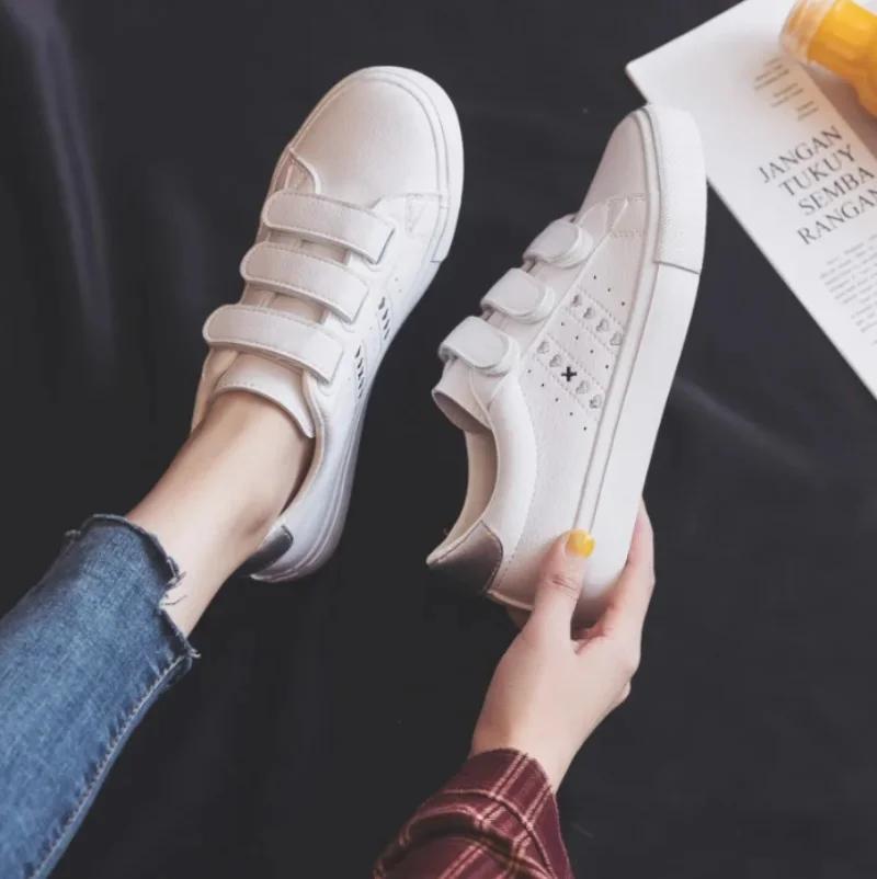 Обувь для женщин мода белый искусственная кожа женские кроссовки Tenis Feminino Zapatos De Mujer женские повседневные удобные вулканизированные туфли