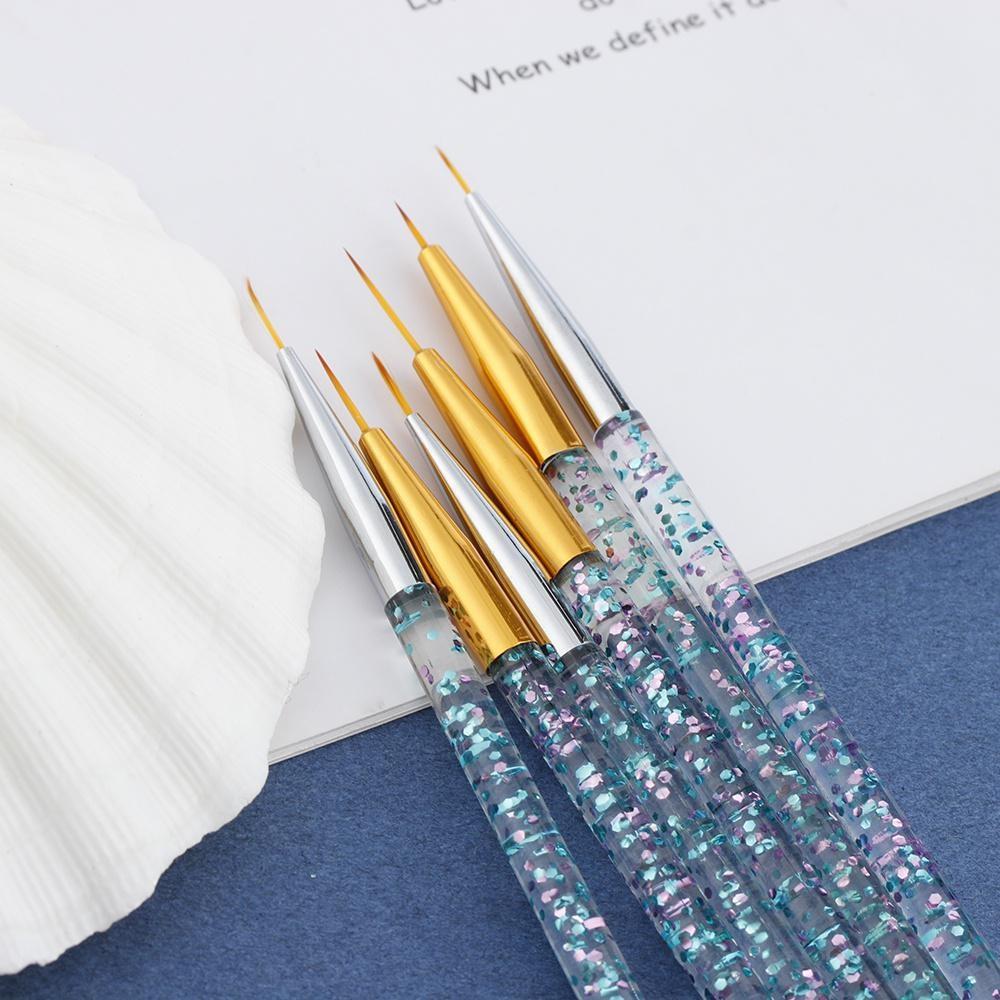 3 шт./компл., прозрачная ручка для дизайна ногтей, полосатая линия, кисть для рисования, акриловый узор, ручка для рисования своими руками, инструмент для маникюра