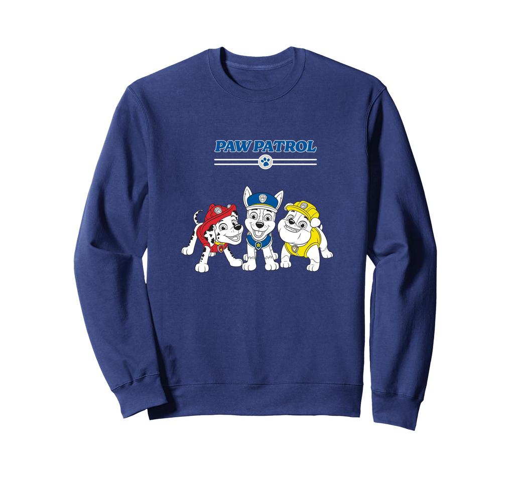 Paw Patrol Pup Trio Badge Bar Bold Outline Graphic Sweatshirt