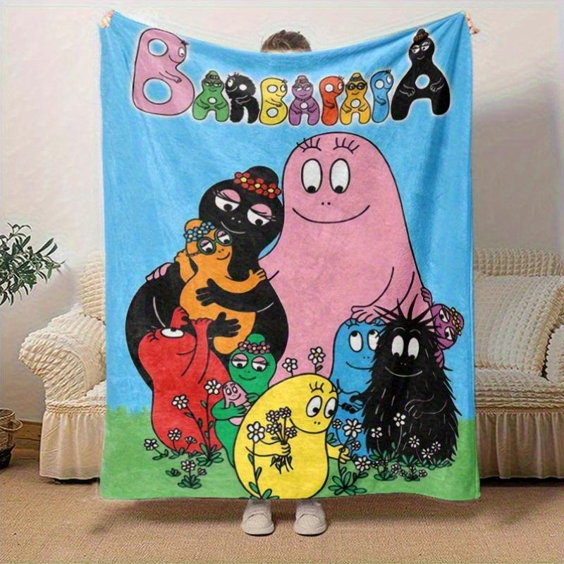 1pc, Barbapapa Throw Blanket, Soft & Cozy Blanket for Friends, Home Decor, Couch Cover, Travel, Camping, Office Nap, Gift IdeaB011