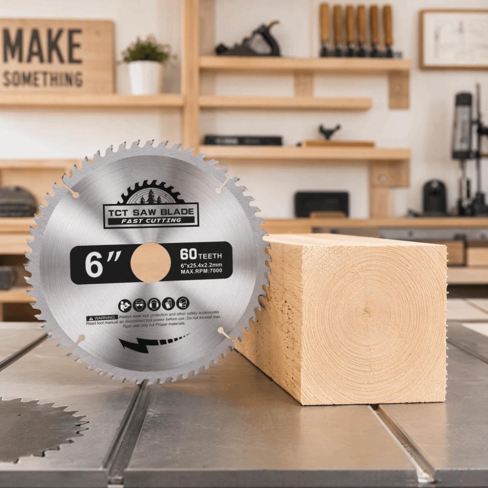 6 Inch (148mm) Cutting Disc 60 Teeth / 60-Tooth Carbide Saw Blade Plastic Cutting