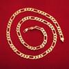 Noble  Sterling  18K Gold 8MM Width Chain Bracelets Neckalce for Women Men Fashion Wedding Punk Jewelry Sets