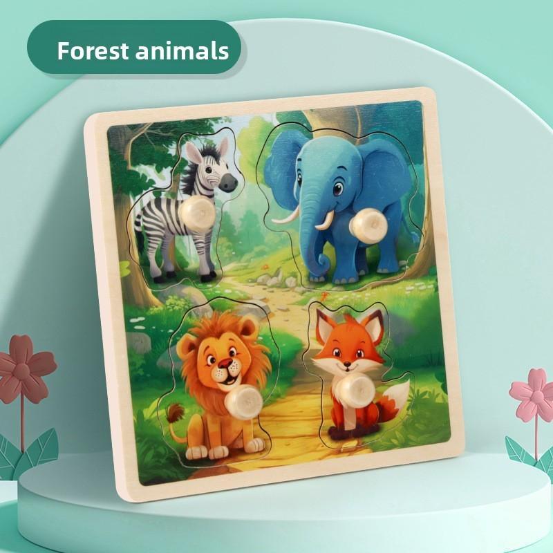 Childrens Wooden Dinosaur 3d Puzzle With Embedded Design For Cognitive Learning